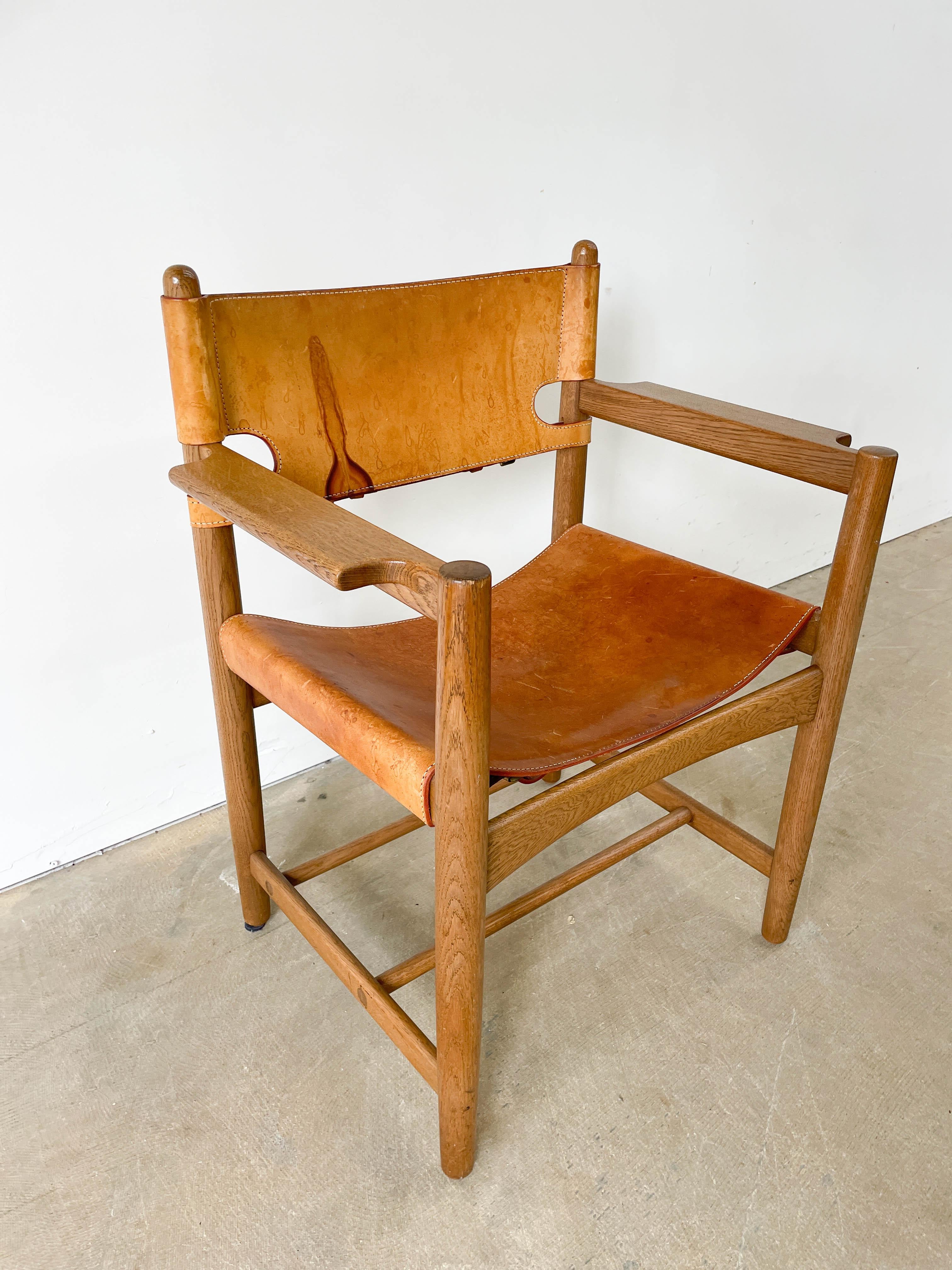 20th Century Borge Mogensen Spanish Armchair for Frederica For Sale