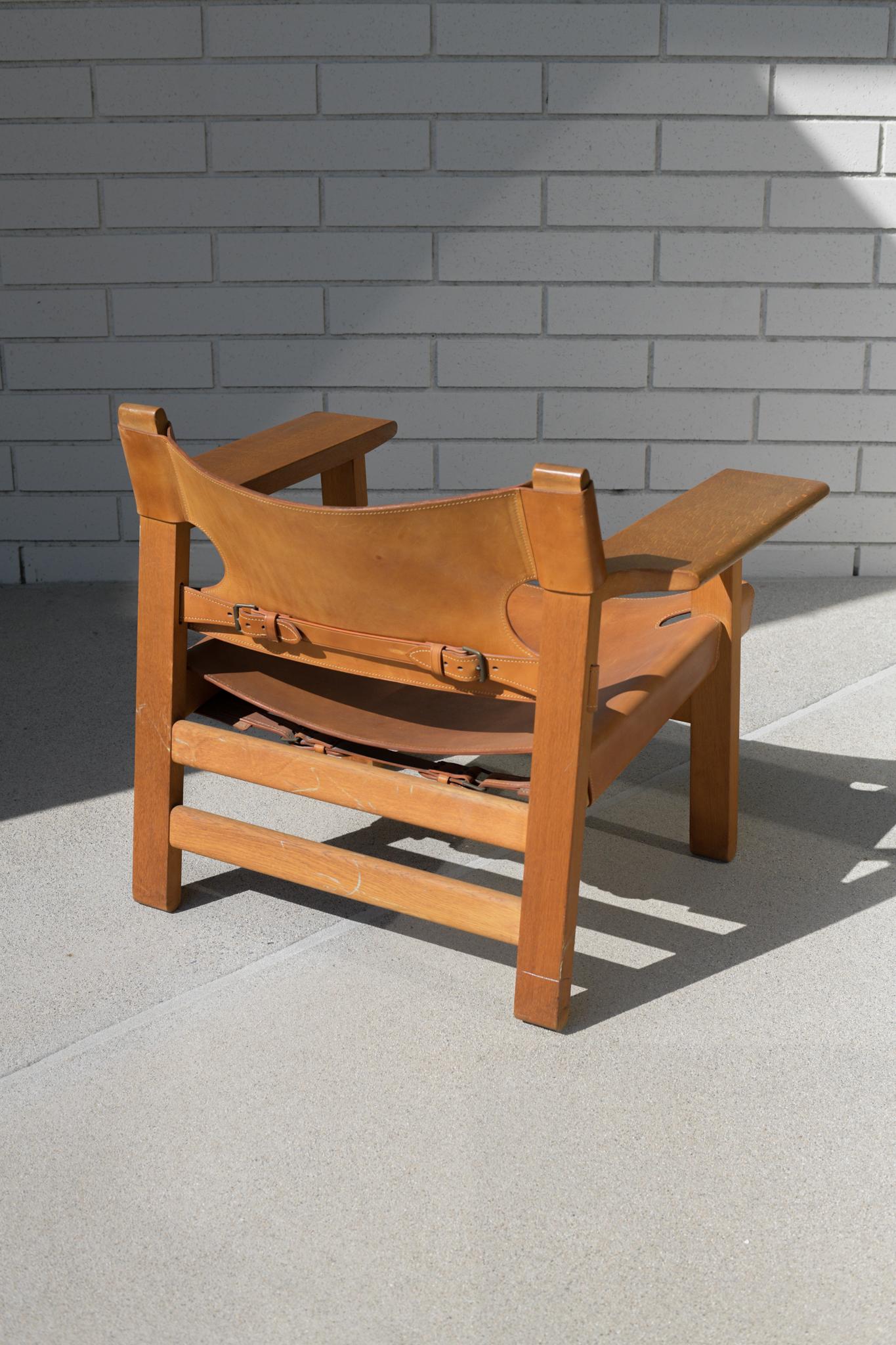 Brass Borge Mogensen Spanish Chair by Fredericia Denmark, 1958 For Sale