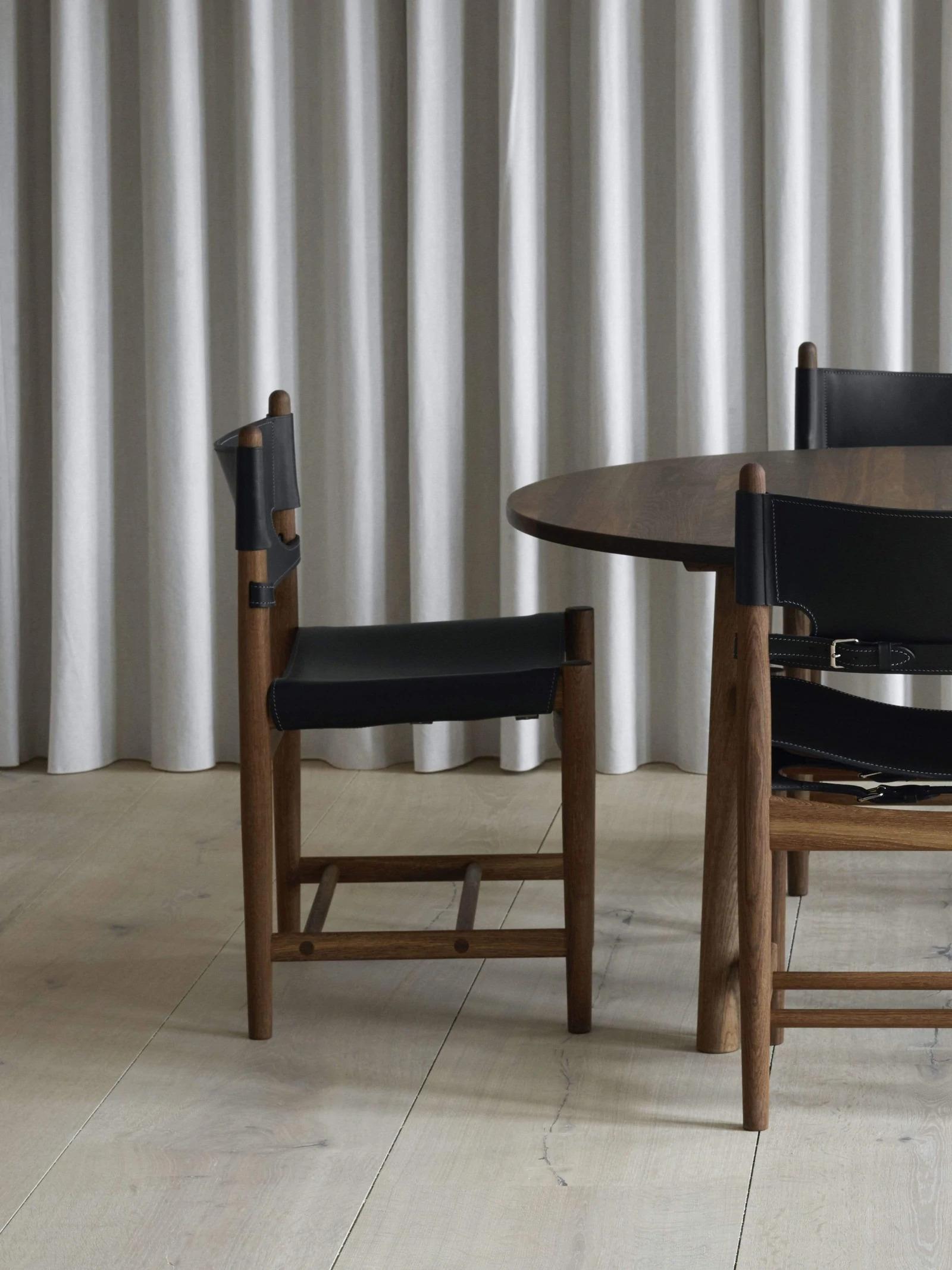 Borge Mogensen Spanish Dining Chair in Smoked Oak In New Condition For Sale In Sag Harbor, NY