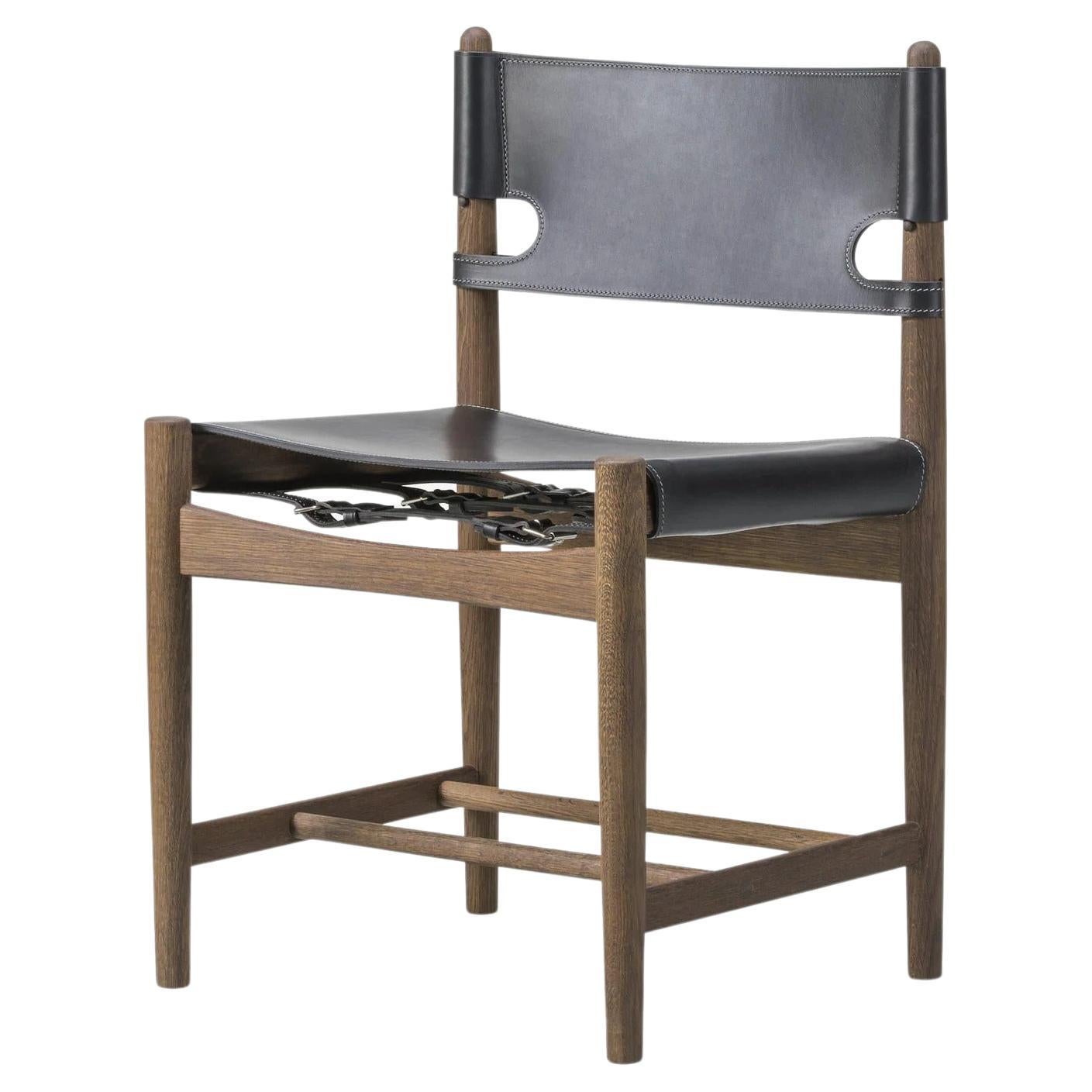 Borge Mogensen Spanish Dining Chair in Smoked Oak For Sale