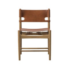 Borge Mogensen Spanish Dining Chair, Soaped Oak, Natural Leather, Set of 10