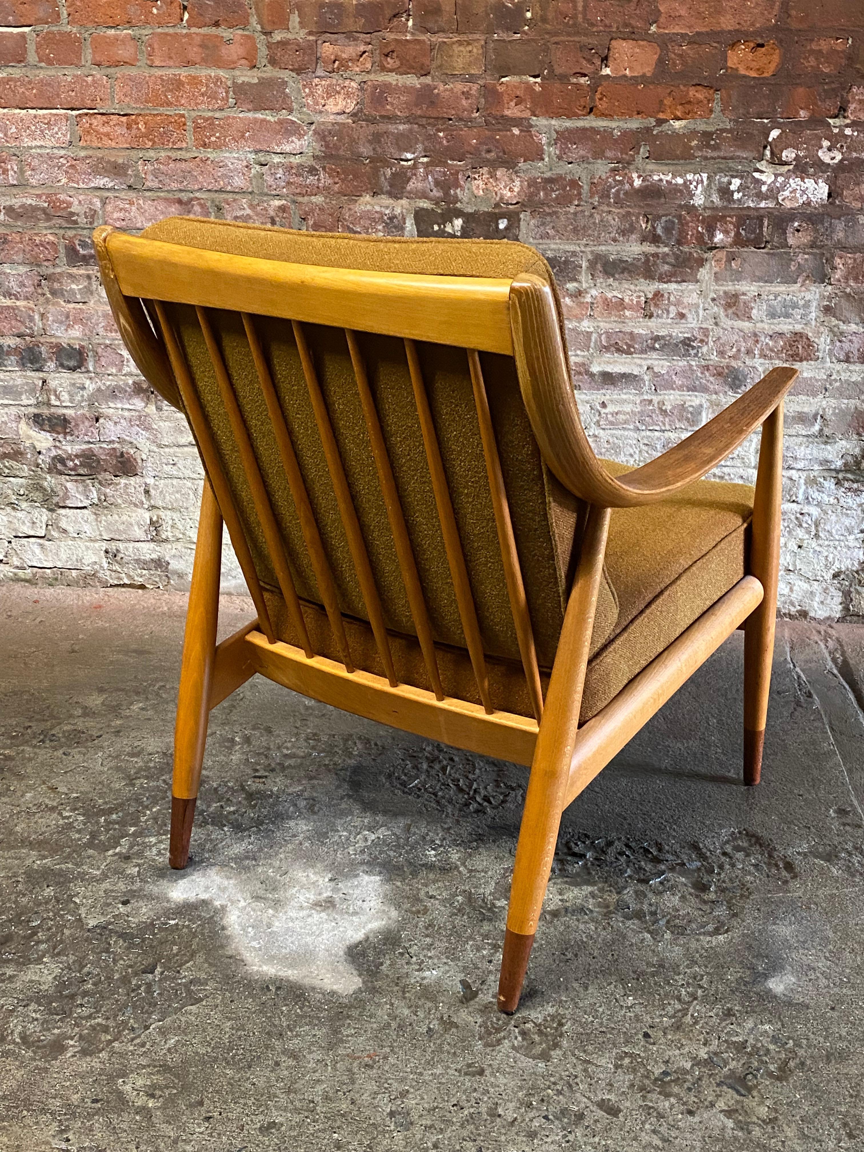 Danish Borge Mogensen Spindle Back Teak and Beech Armchair