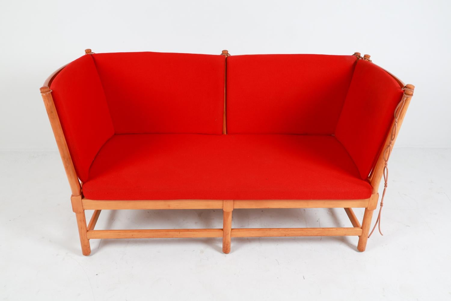 Mid-Century Modern Sofa en hêtre Borge Mogensen pour Frits Hansen vers 1970 en vente
