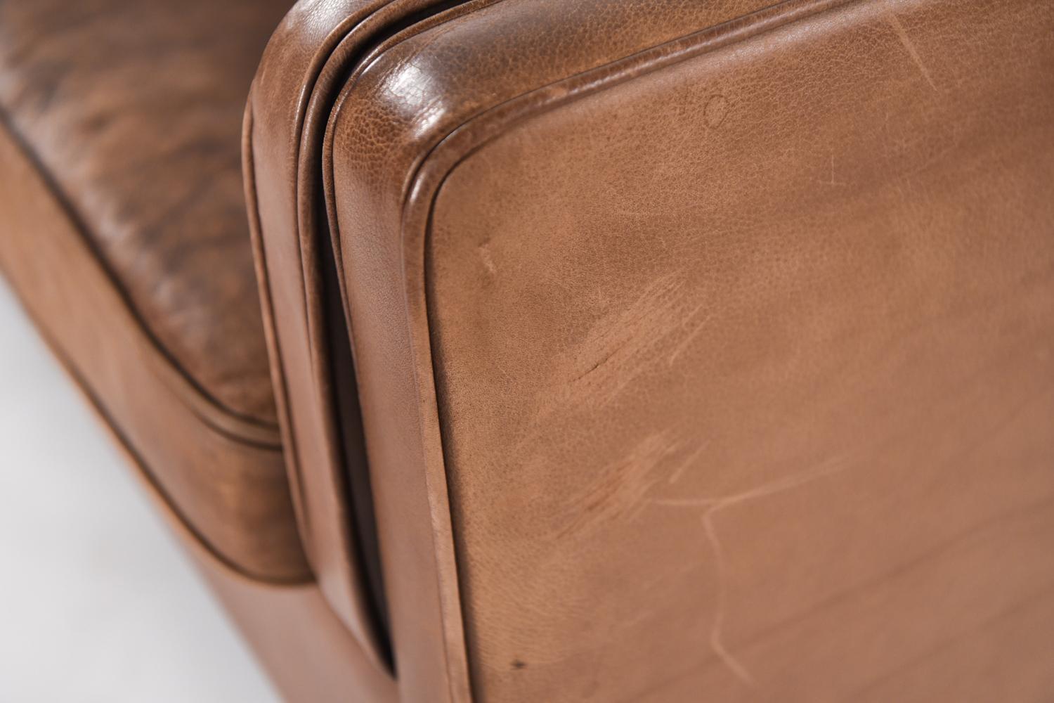 Borge Mogensen Style Danish Midcentury Leather Sofa 6