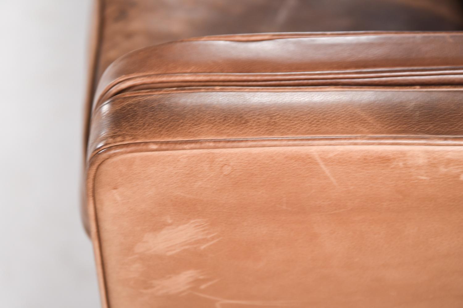 Borge Mogensen Style Danish Midcentury Leather Sofa 3