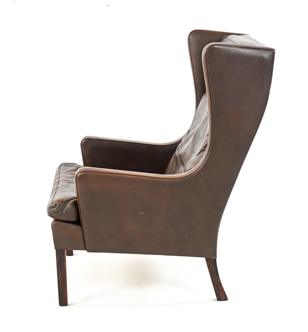 Borge Mogensen Style Danish Mid-Century Wingback Chair 4