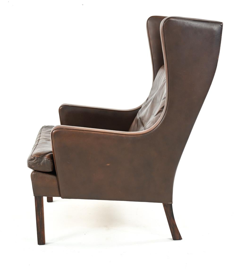 Borge Mogensen Style Danish Mid-Century Wingback Chair 5