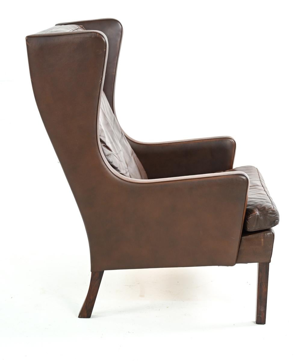 Borge Mogensen Style Danish Mid-Century Wingback Chair 9