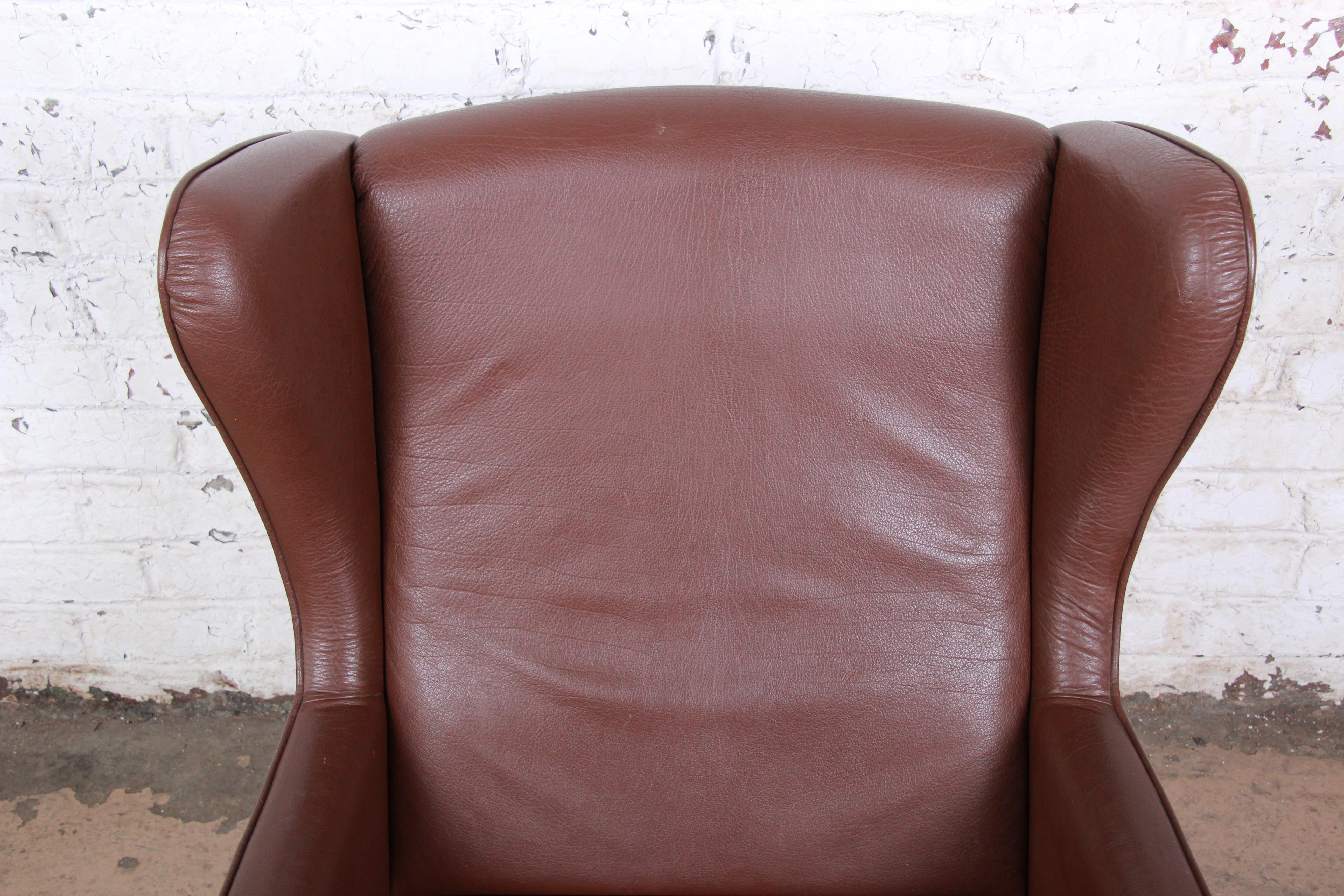 modern brown leather chair