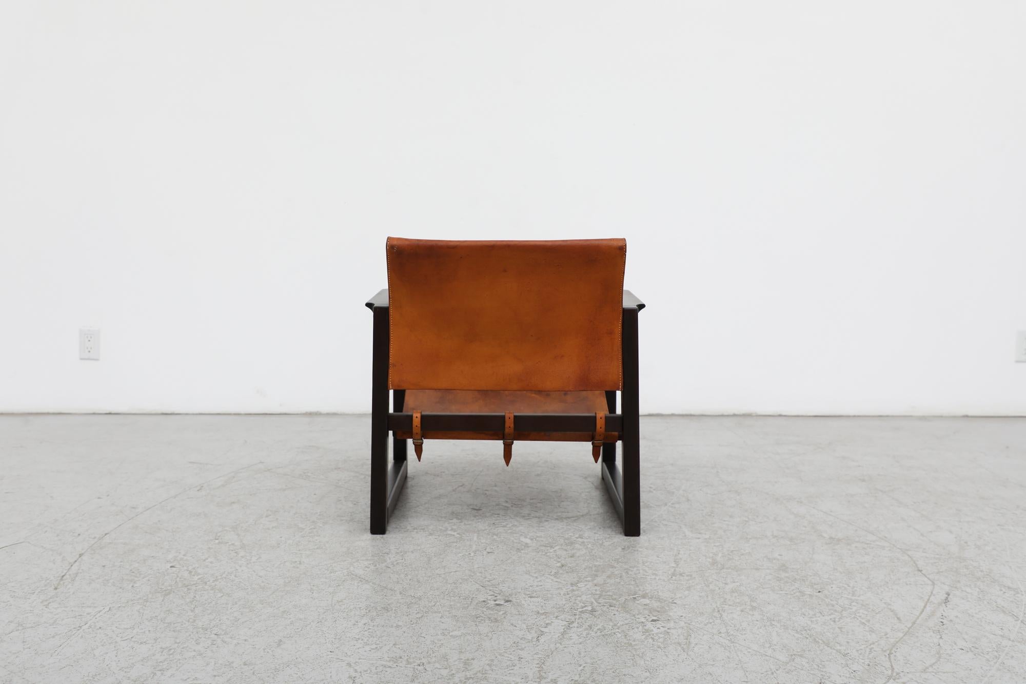 Borge Mogensen Style Leather Safari Chair by Karin Mobring In Good Condition In Los Angeles, CA