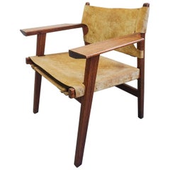 Used Borge Mogensen style leather sling chair