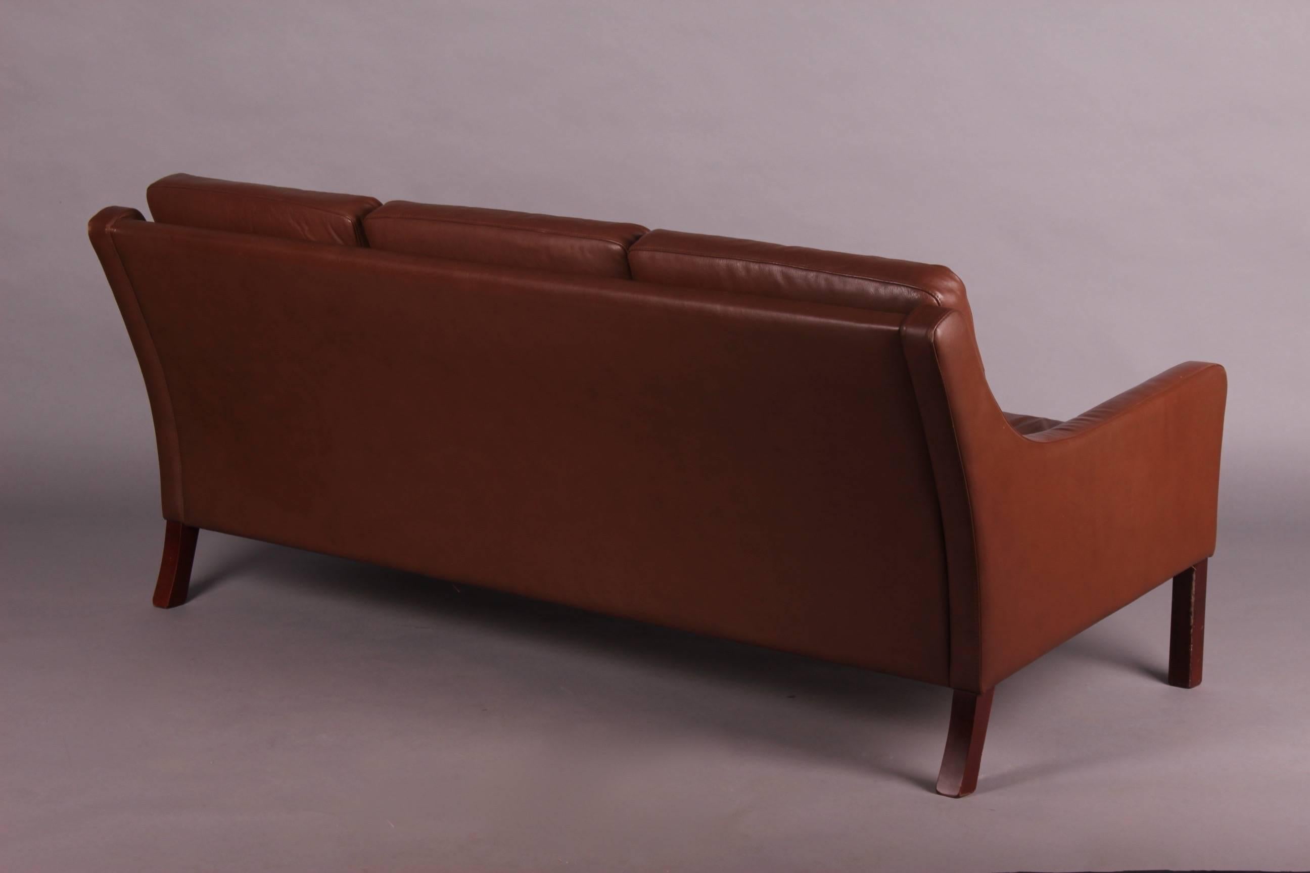 Børge Mogensen style leather sofa.