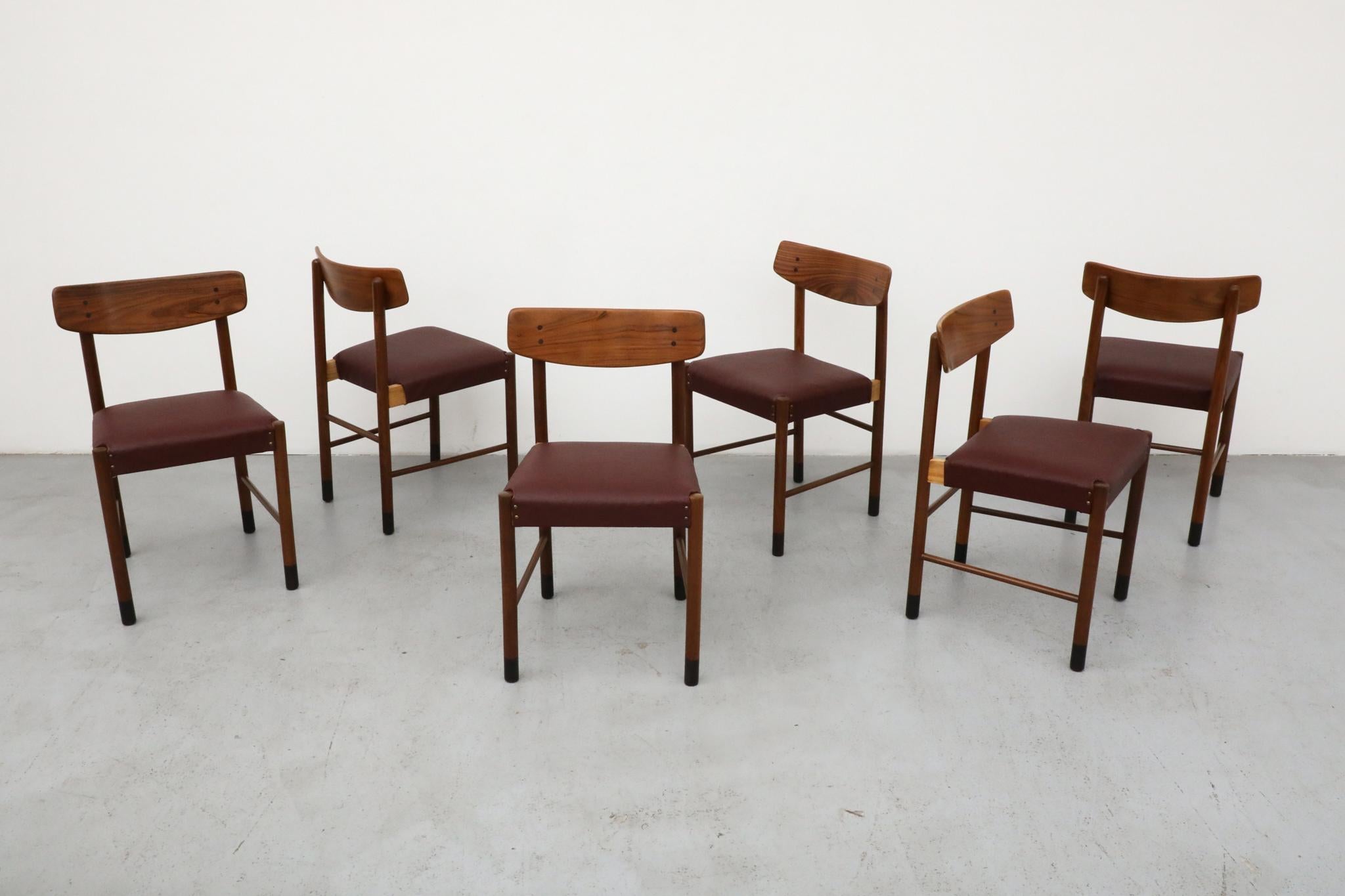 Borge Mogensen Style Set of 6 Mid-Century Danish Dining Chairs In Good Condition For Sale In Los Angeles, CA