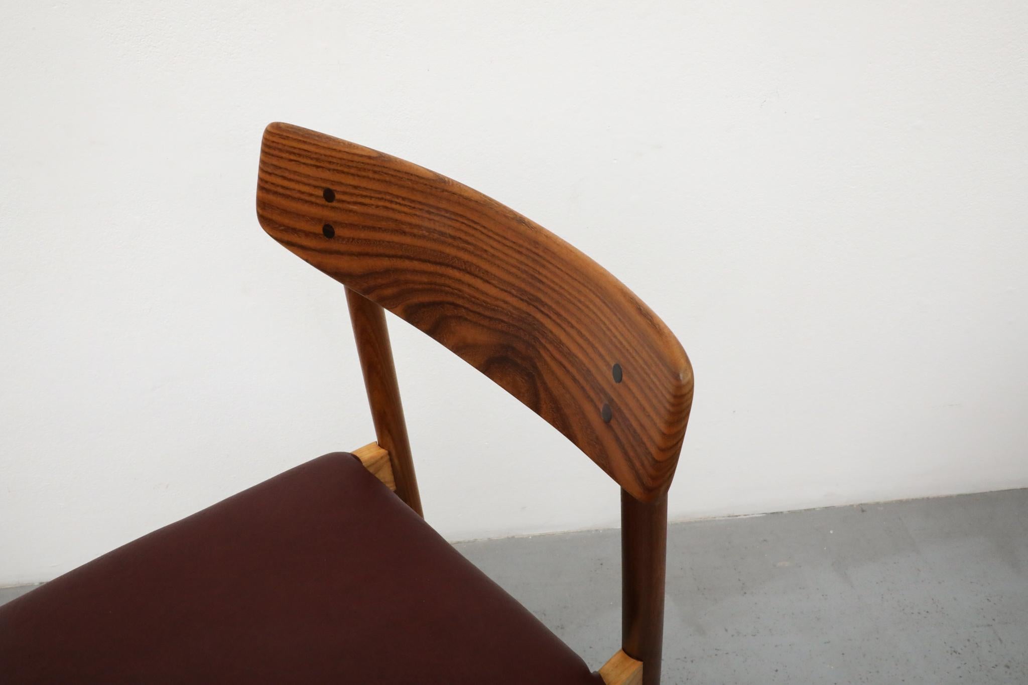 Faux Leather Borge Mogensen Style Set of 6 Mid-Century Danish Dining Chairs For Sale