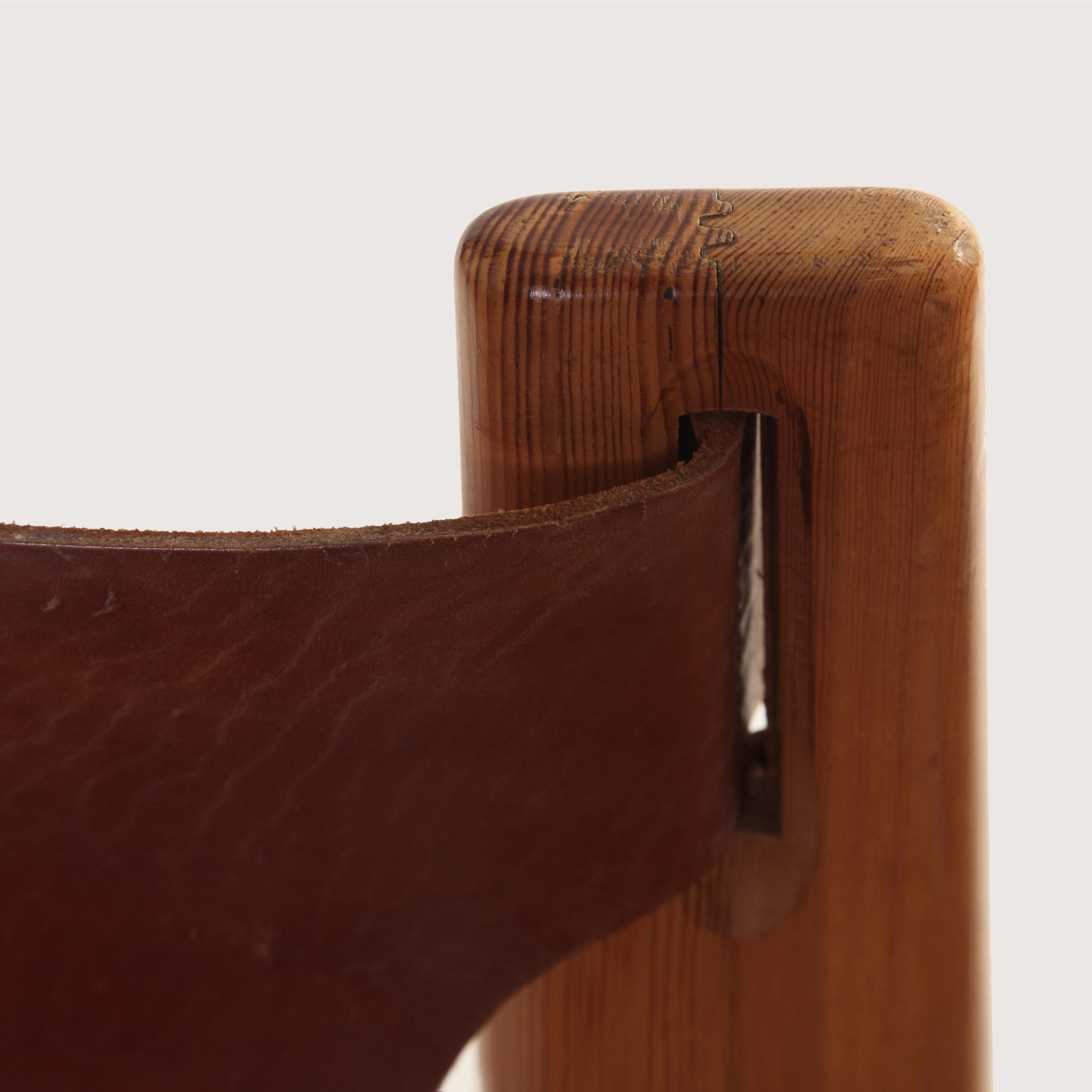 Borge Mogensen Style Tan Saddle Leather Spanish Pine Armchair Karin Mobring 1960 For Sale 1