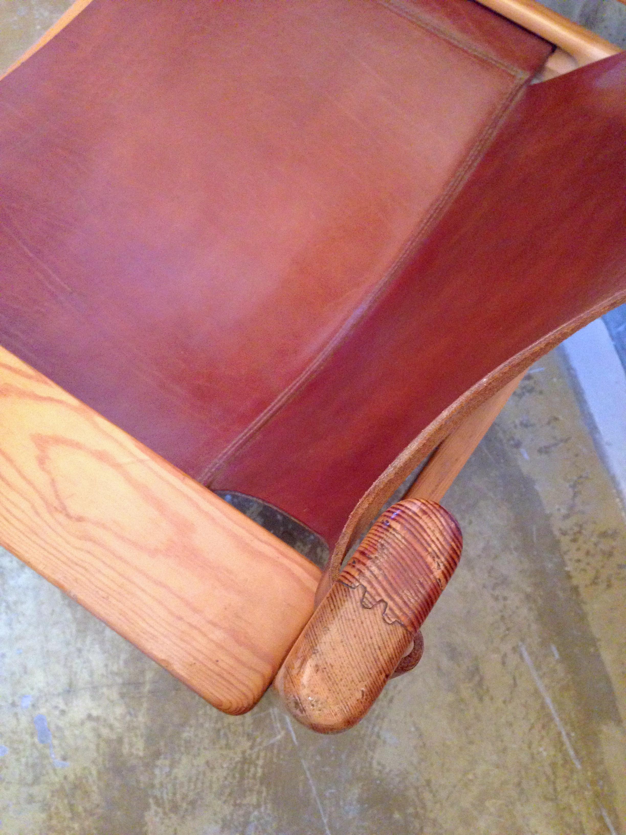 Borge Mogensen Style Tan Saddle Leather Spanish Pine Armchair Karin Mobring 1960 For Sale 3
