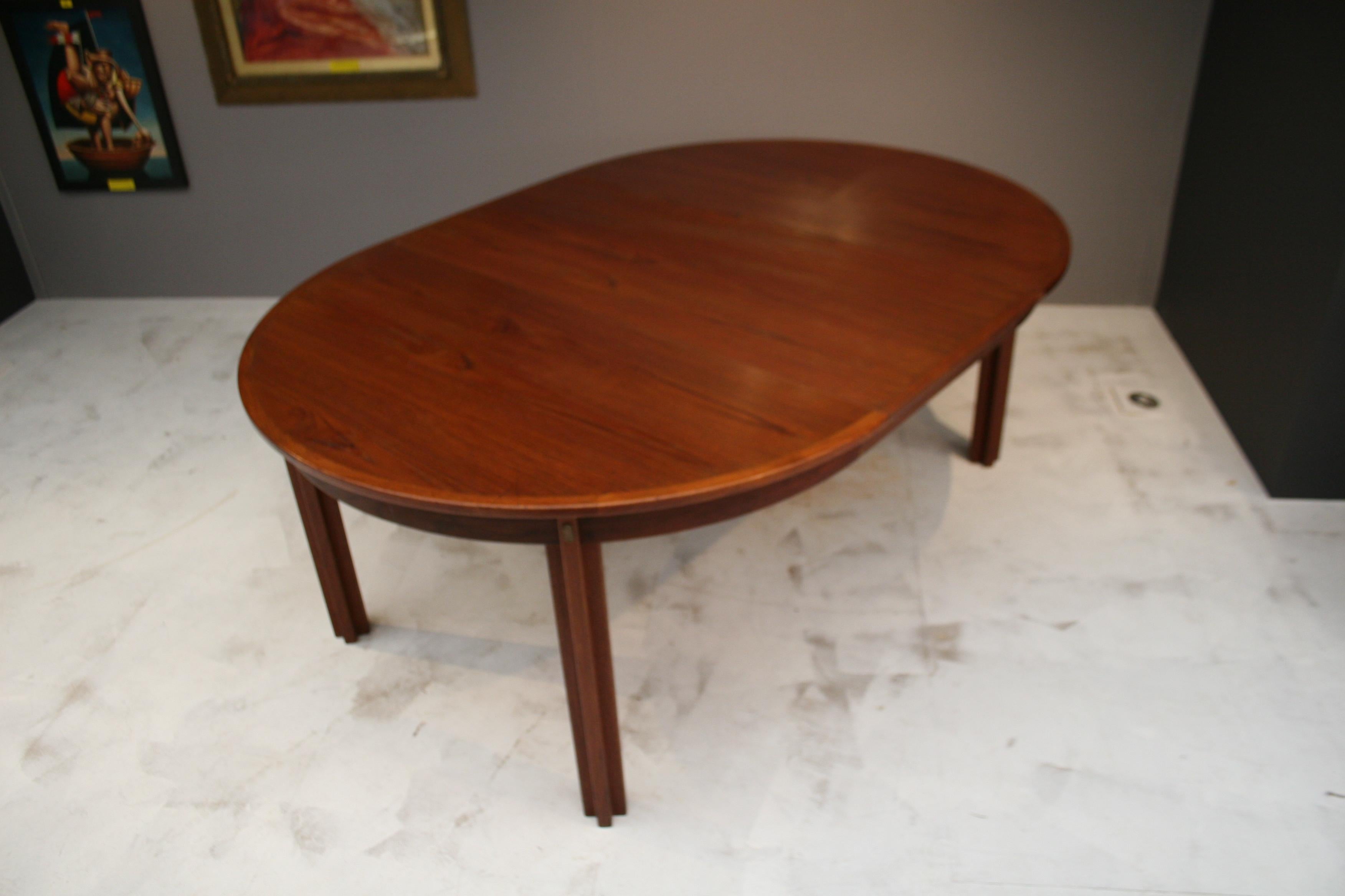 Borge Mogensen Teak Dining Table with Extension Leaf c1950 In Good Condition For Sale In London, GB