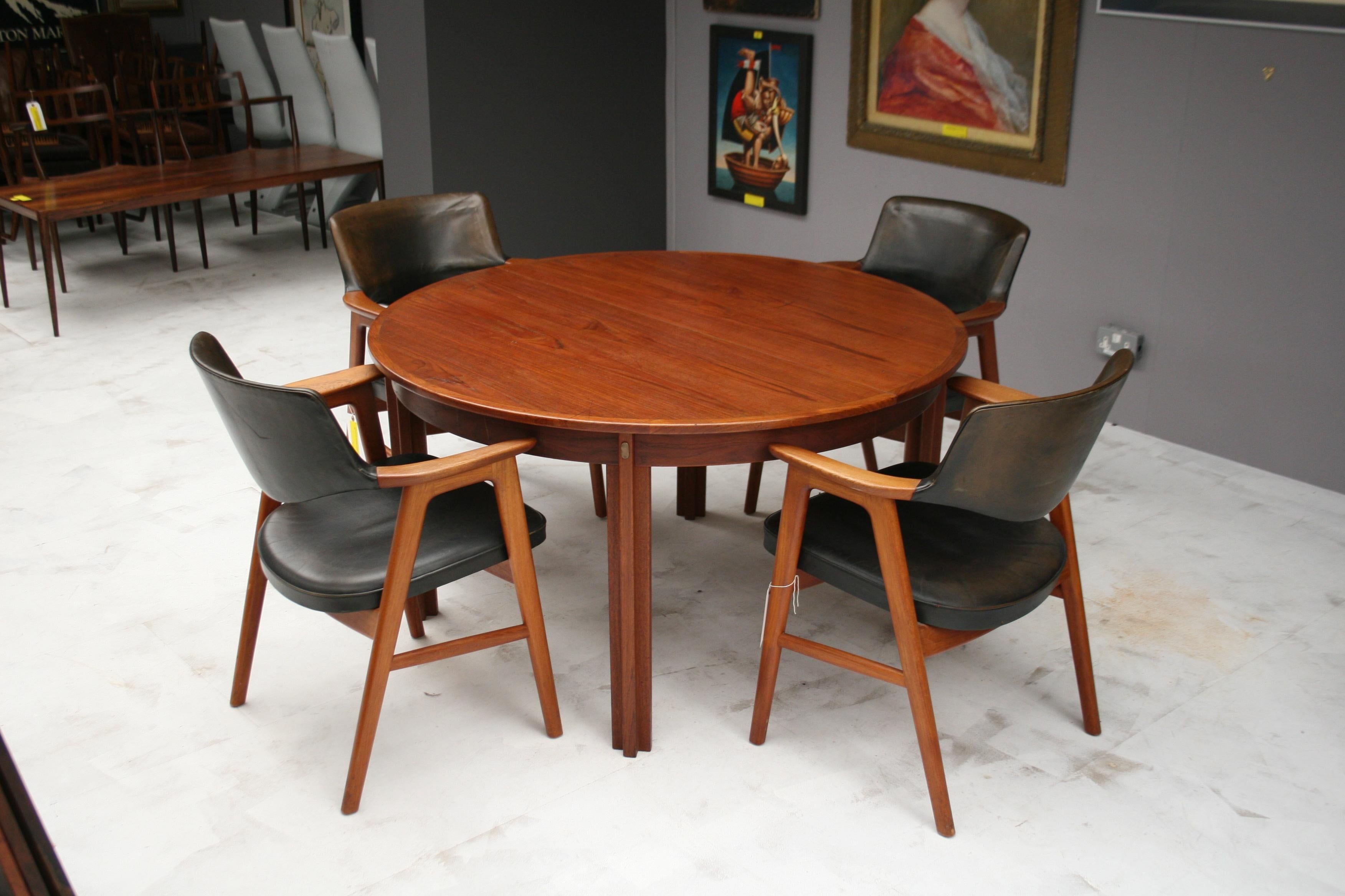 Borge Mogensen Teak Dining Table with Extension Leaf c1950 For Sale