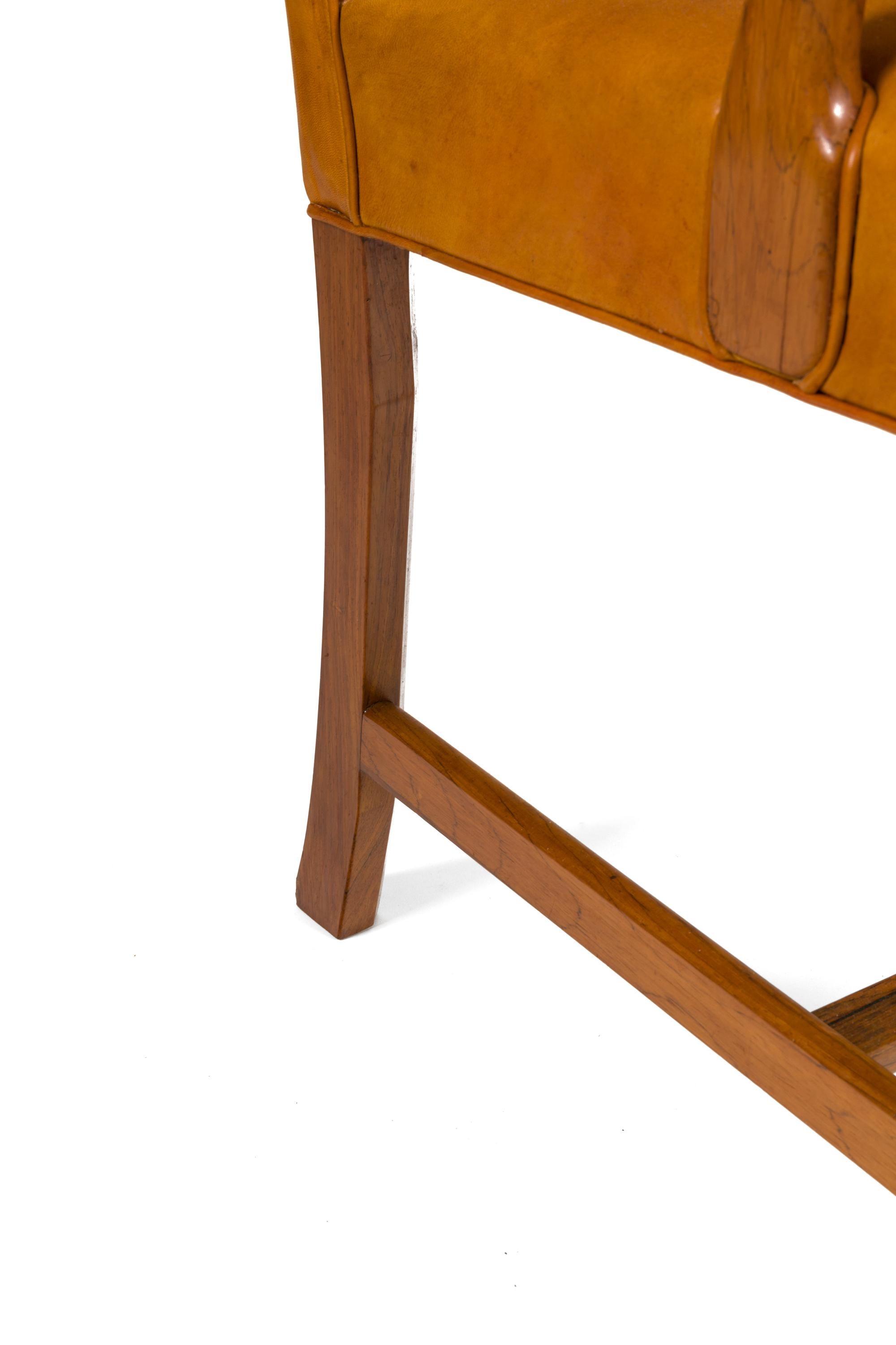 Borge Mogensen Vintage Leather High Back Arm Chair, Denmark 1947 1