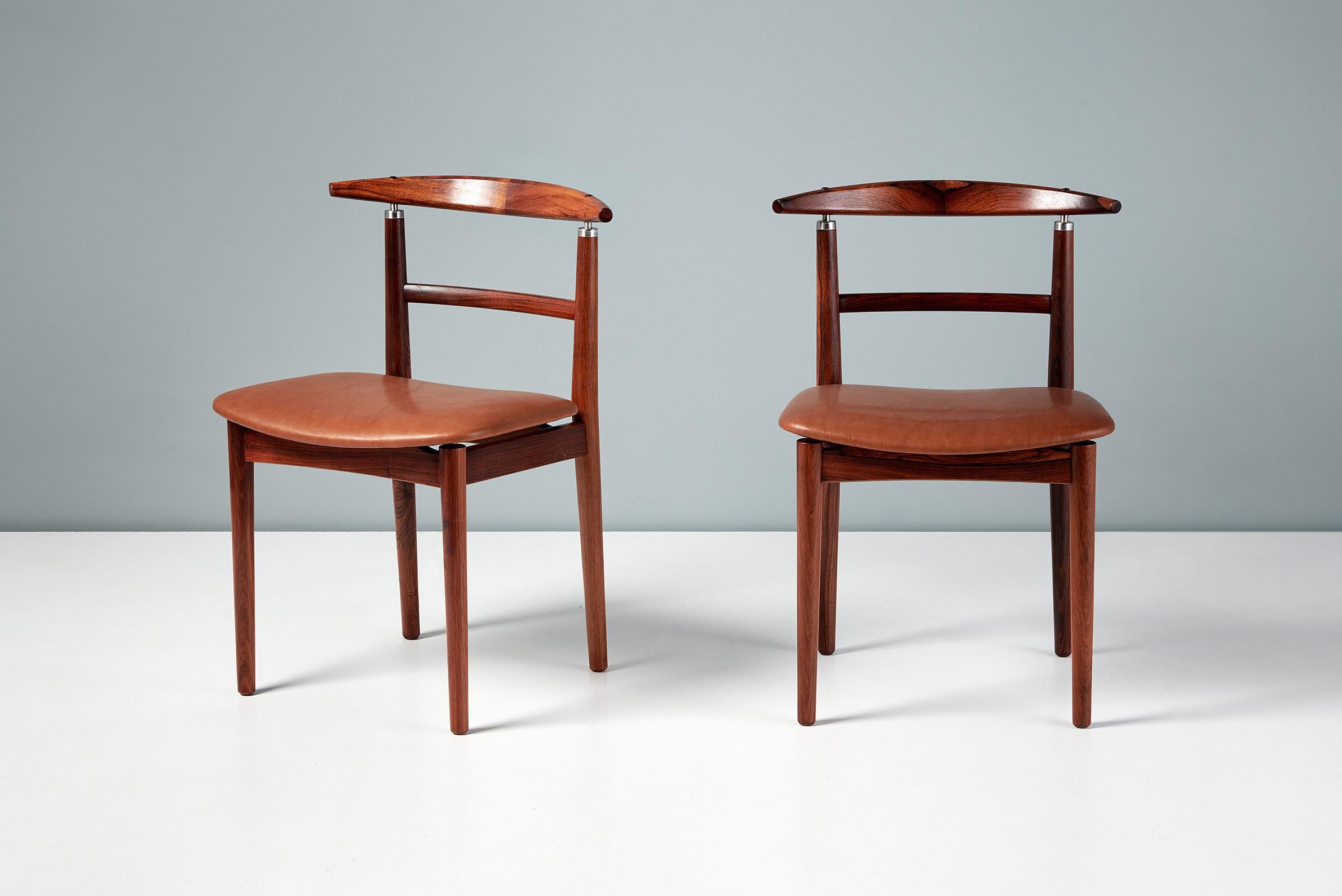 Borge Rammeskov Set of 8 Danish Rosewood Dining Chairs, c1960s For Sale 4