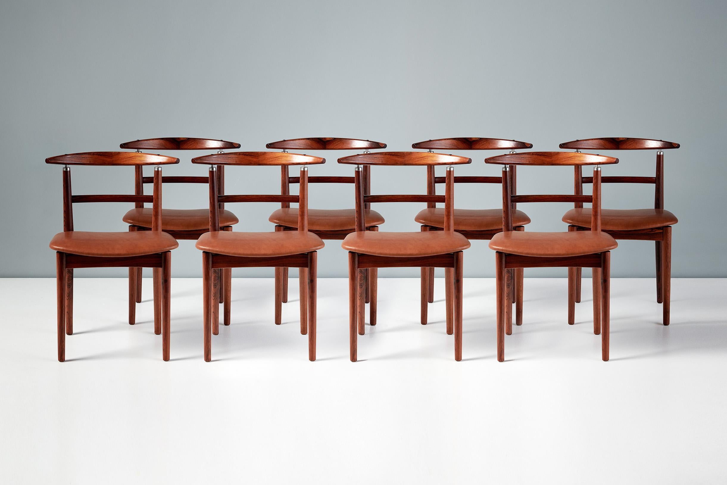 Borge Rammeskov Set of 8 Danish Rosewood Dining Chairs, c1960s For Sale 5