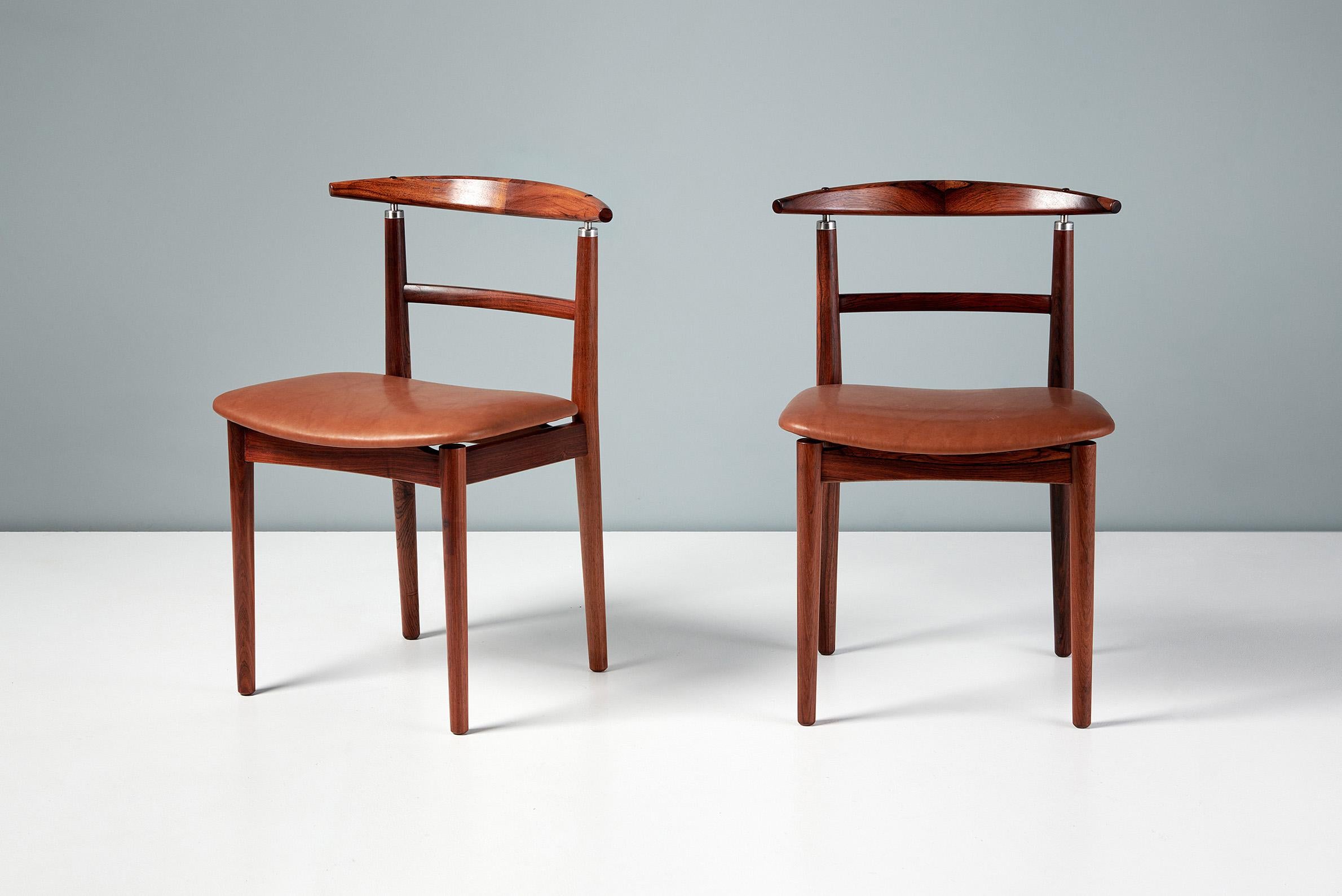 Borge Rammeskov Set of 8 Danish Rosewood Dining Chairs, c1960s For Sale 3
