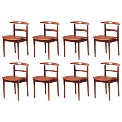 Borge Rammeskov: 8er-Set dänischer Palisander-Esszimmerstühle, ca. 1960er Jahre