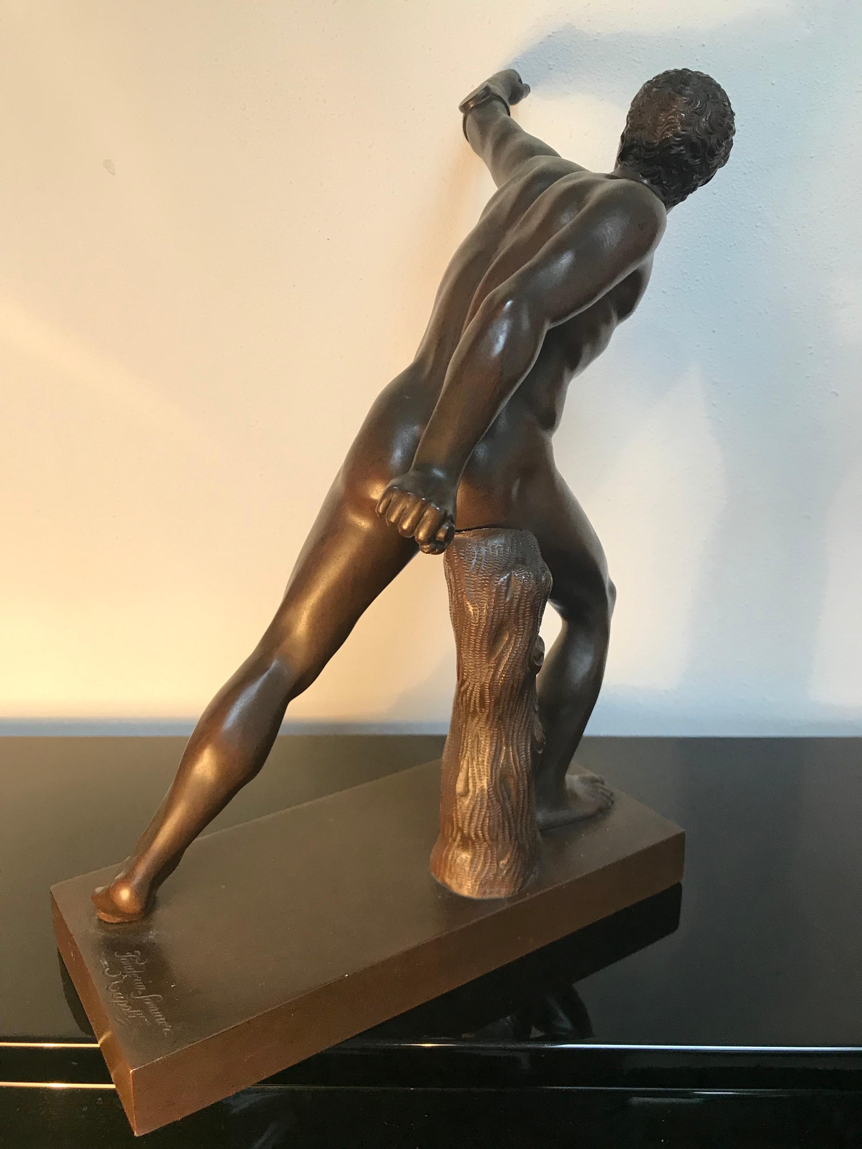 Borghese Gladiator in Bronze, circa 1900, Naples For Sale 1