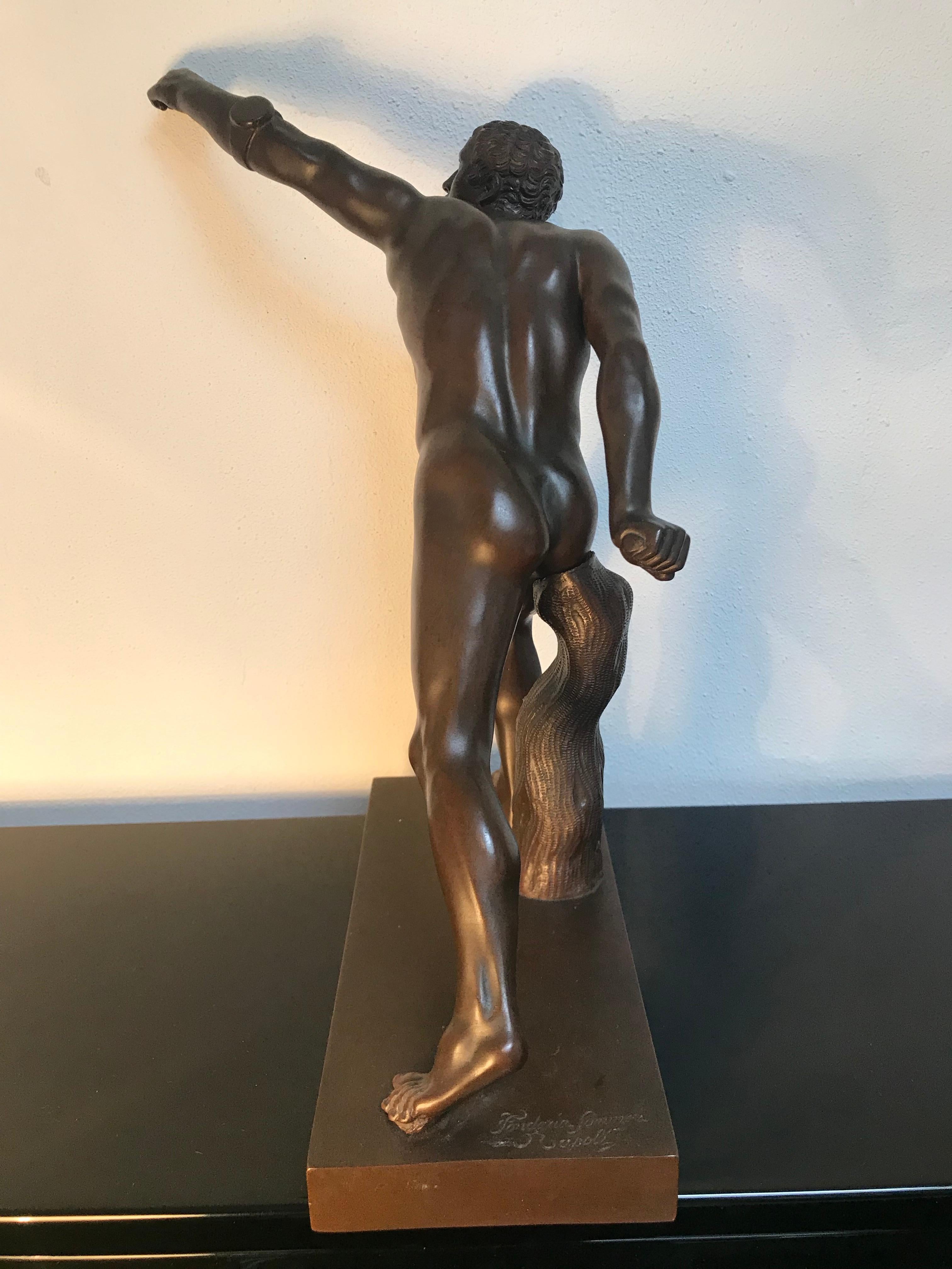 Borghese Gladiator in Bronze, circa 1900, Naples For Sale 2