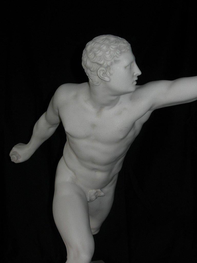 Borghese Gladiator Marble Sculpture, 20th Century In Excellent Condition For Sale In London, GB