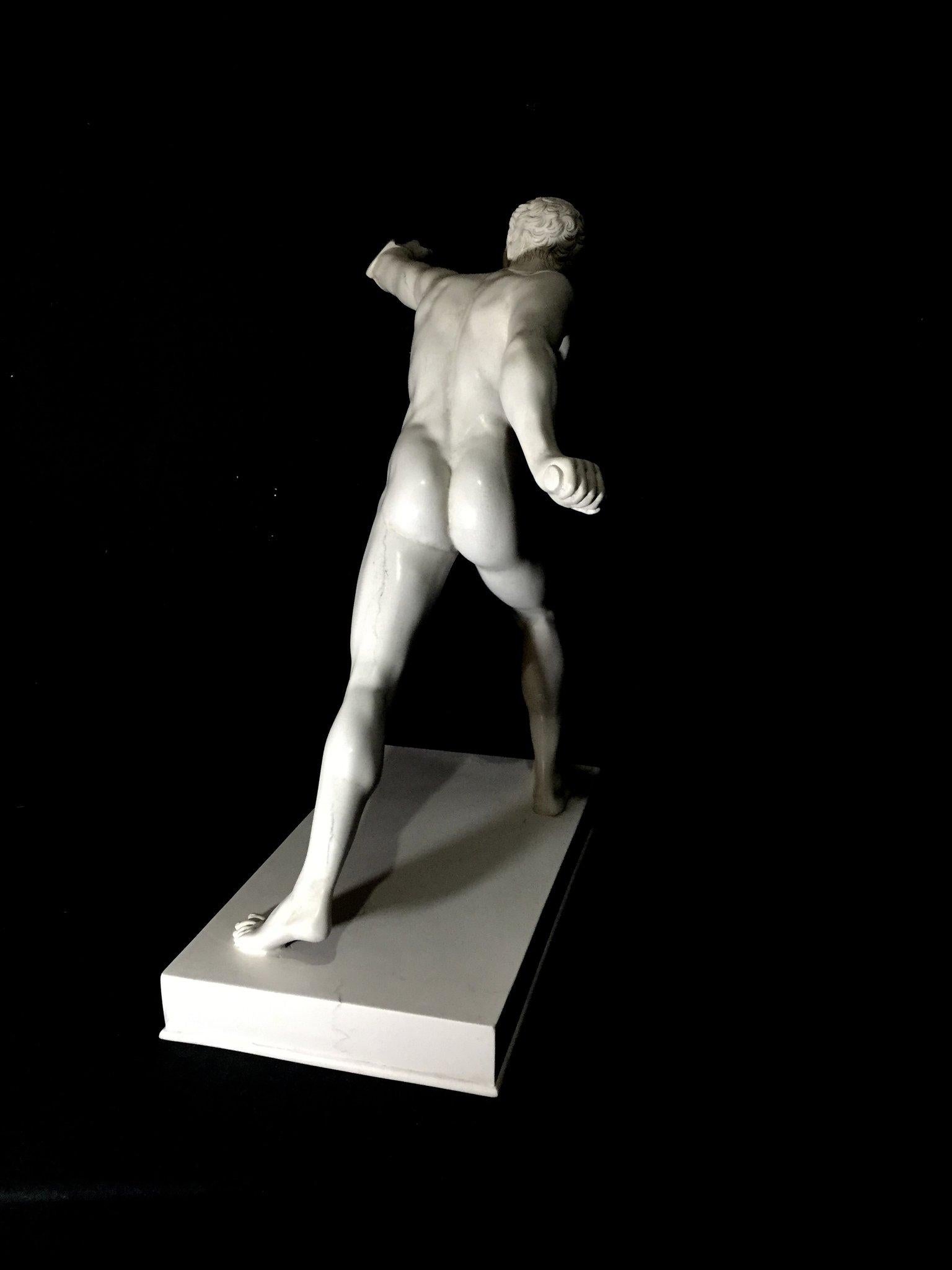 Borghese Gladiator Marble Sculpture, 20th Century For Sale 5