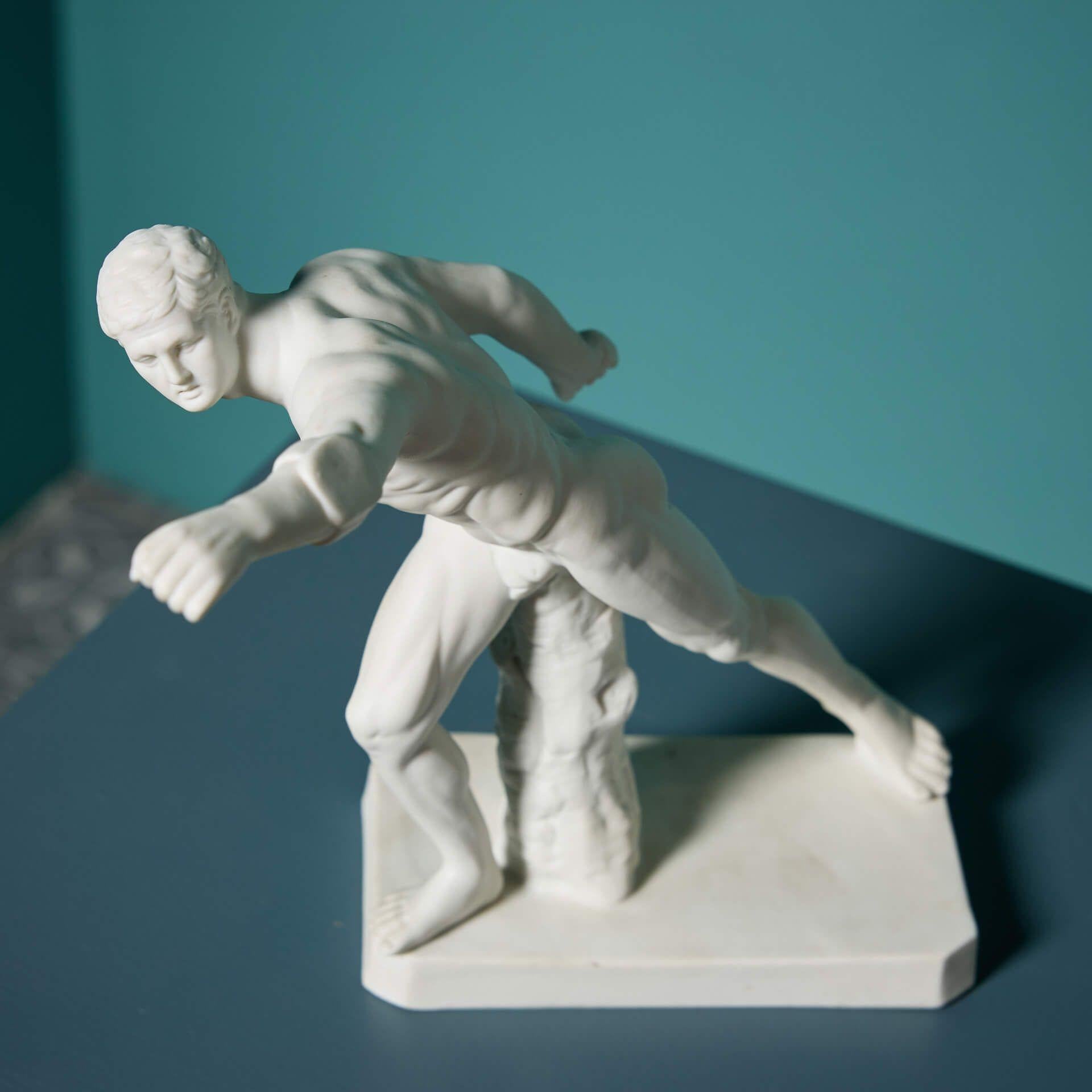 Neoclassical Borghese Gladiator Parianware Sculpture For Sale