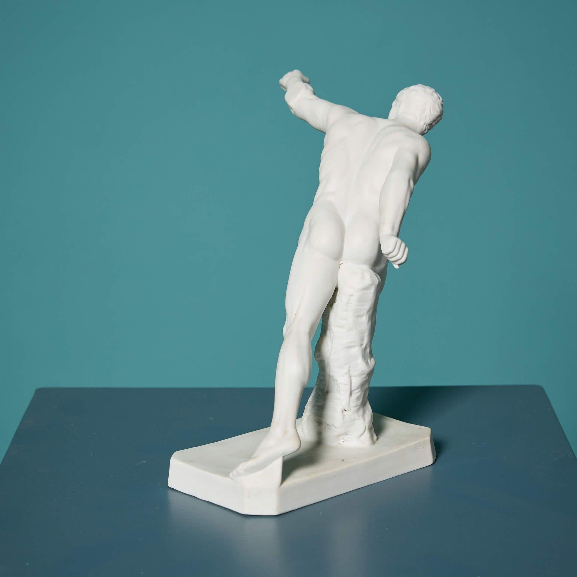 20th Century Borghese Gladiator Parianware Sculpture For Sale