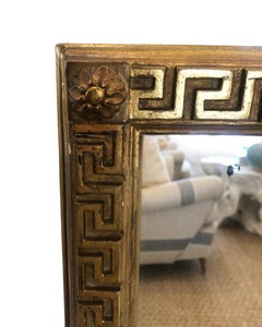 Borghese Italian Carved Wood and Gilt Greek Key Mirror