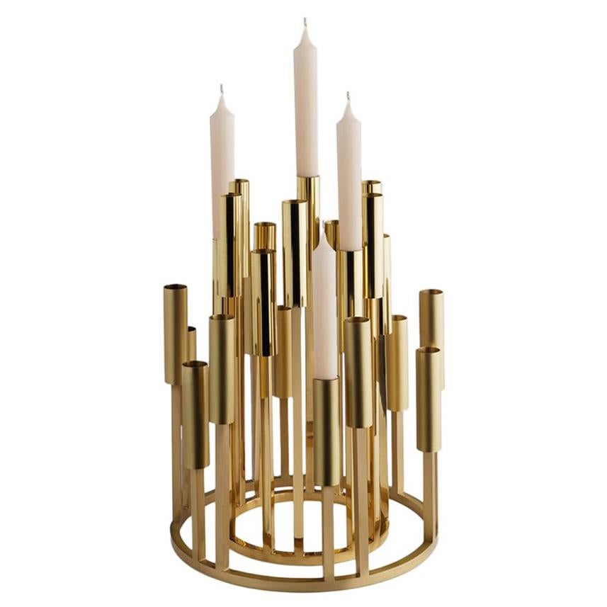 Large Borgia Brass Chandelier by Carla Baz