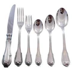 Borgia by Buccellati Italy Sterling Silver Dinner Flatware Set 8 Service 48 Pcs