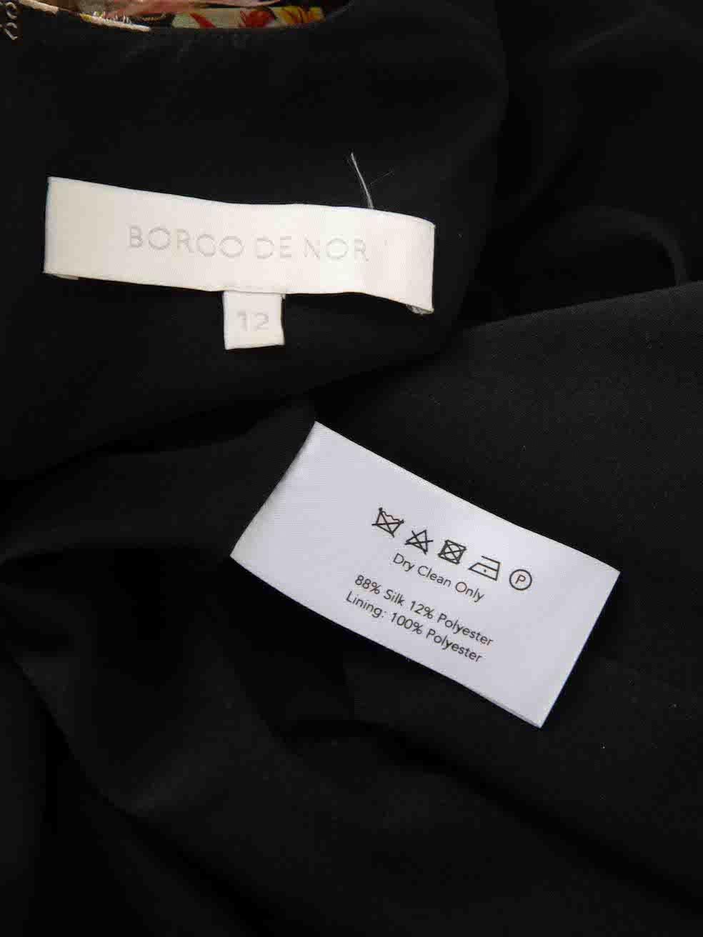 Borgo De Nor Black Freya Floral Print Maxi Dress Size L For Sale 3