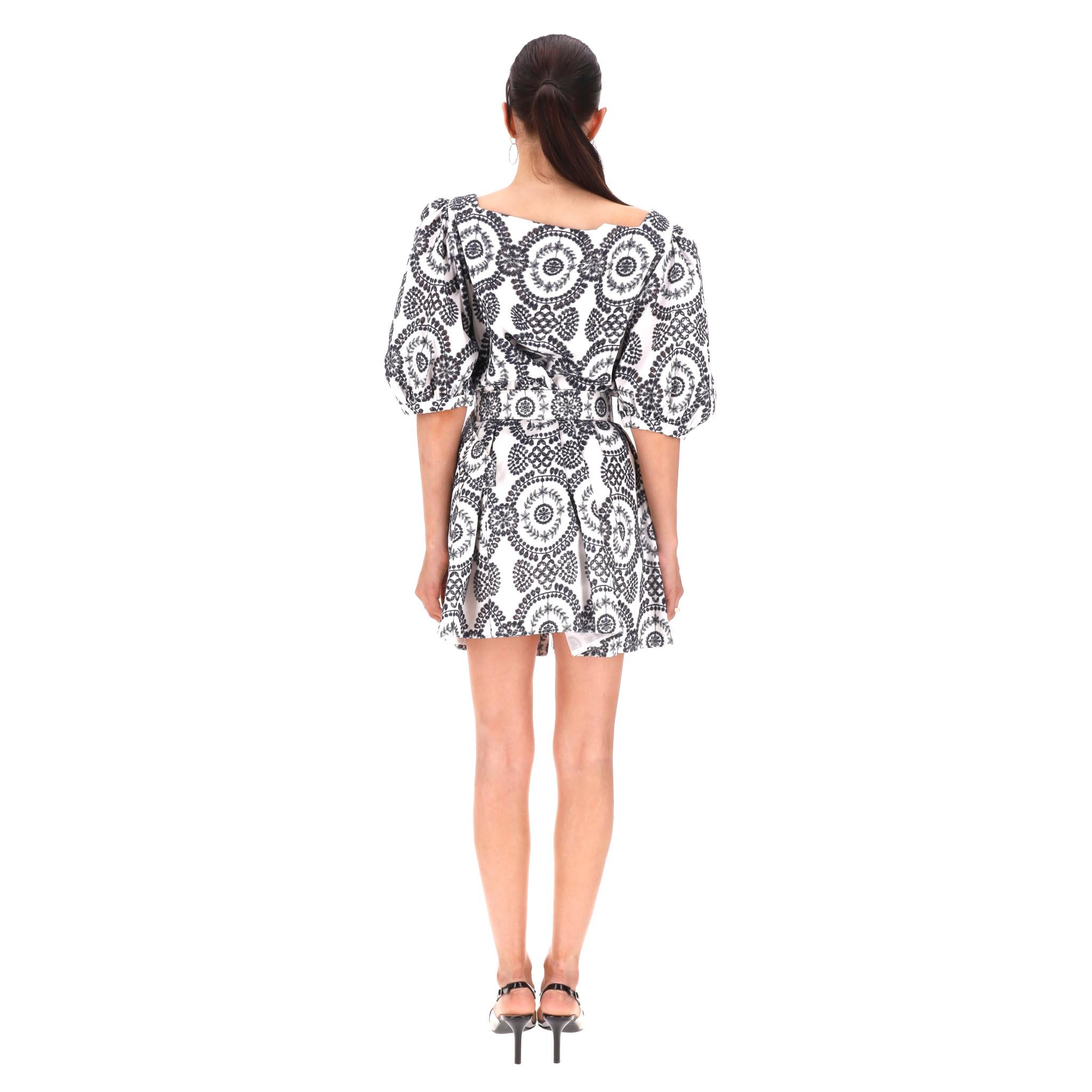 Borgo De Nor - Robe ceinturée en coton brodé Excellent état - En vente à London, GB