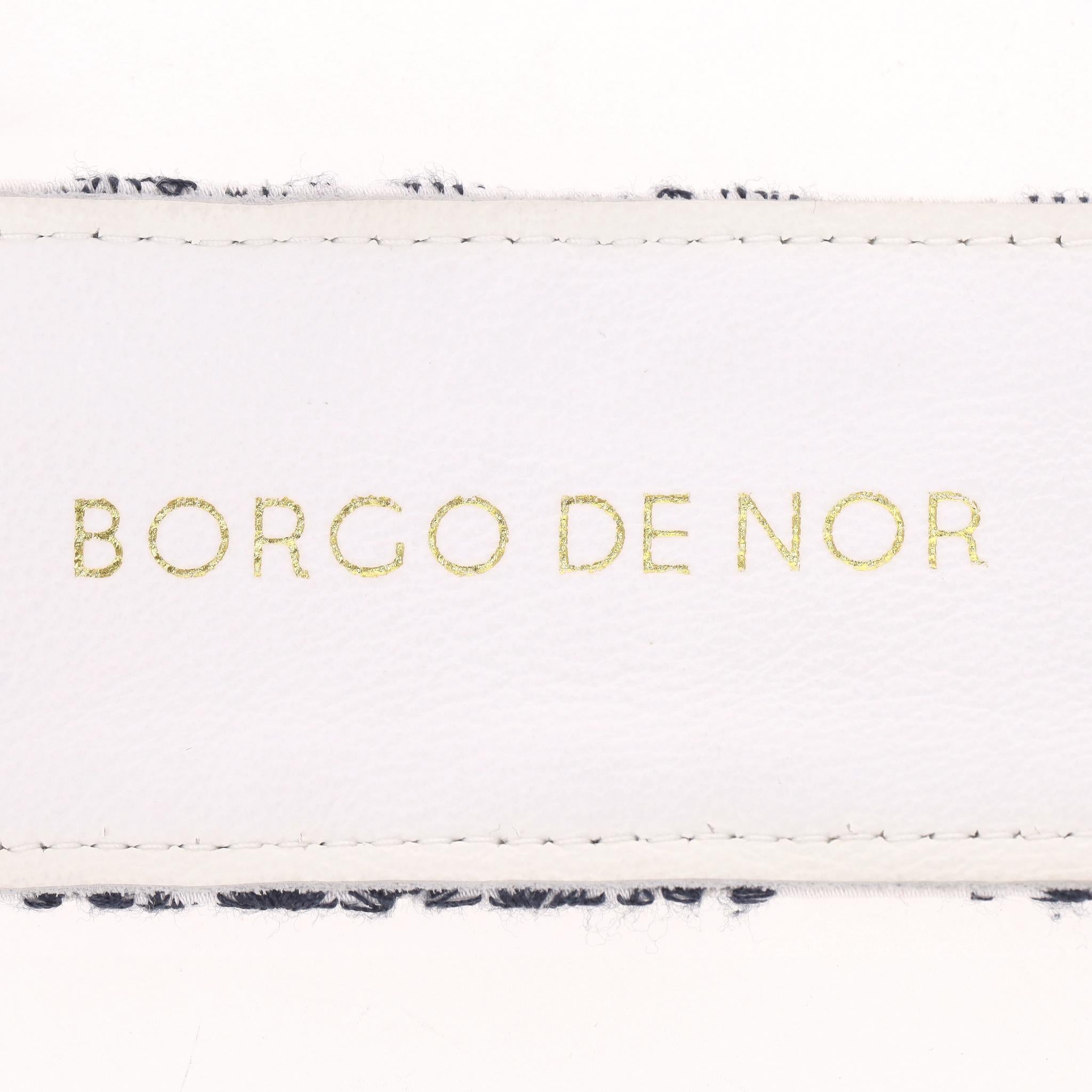 Borgo De Nor - Robe ceinturée en coton brodé en vente 3