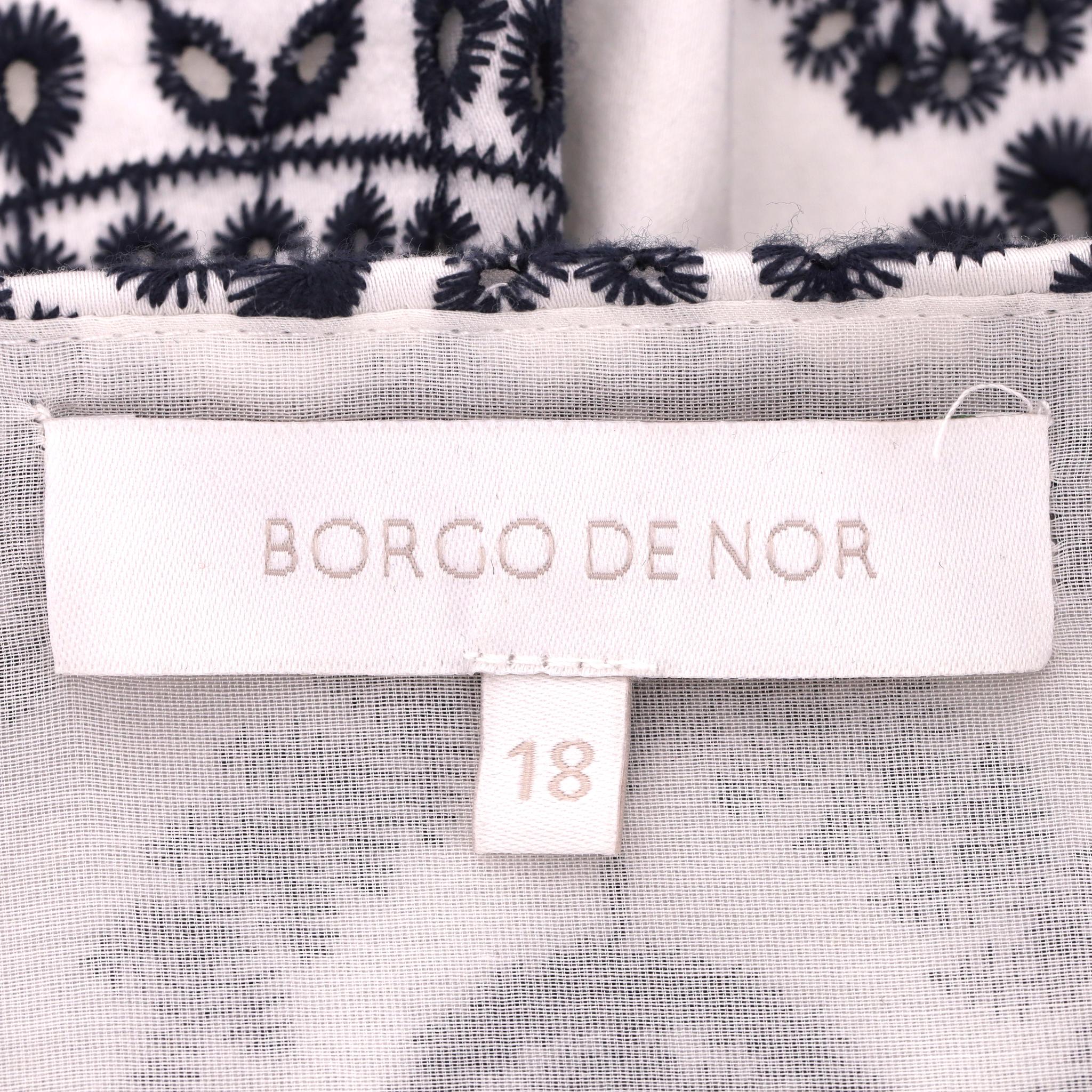 Borgo De Nor - Robe ceinturée en coton brodé en vente 4