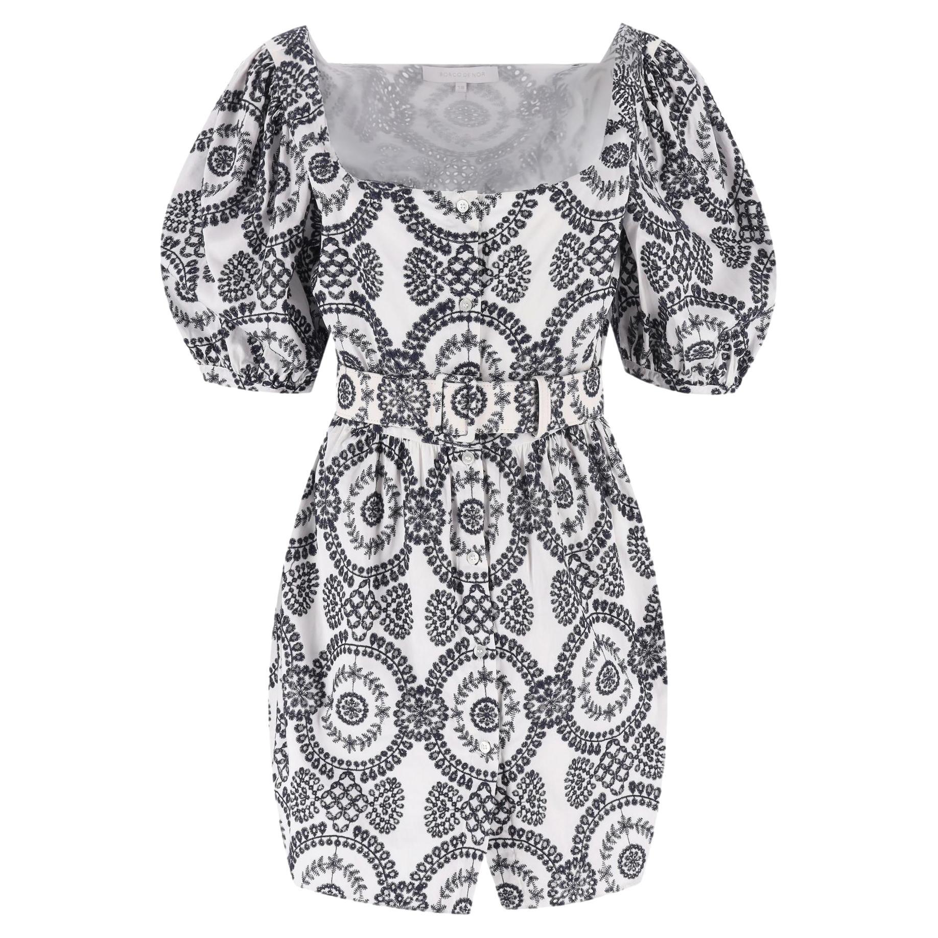 Borgo De Nor - Robe ceinturée en coton brodé en vente