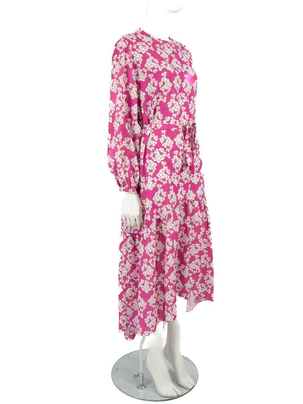 CONDITION is Very good. Minimal wear to dress is evident. Minimal wear to the fabric surface with light discolouration seen inside the neck and cuff lining on this used Borgo De Nor designer resale item.
 
 Details
 Pink
 Polyester
 Dress
 Floral