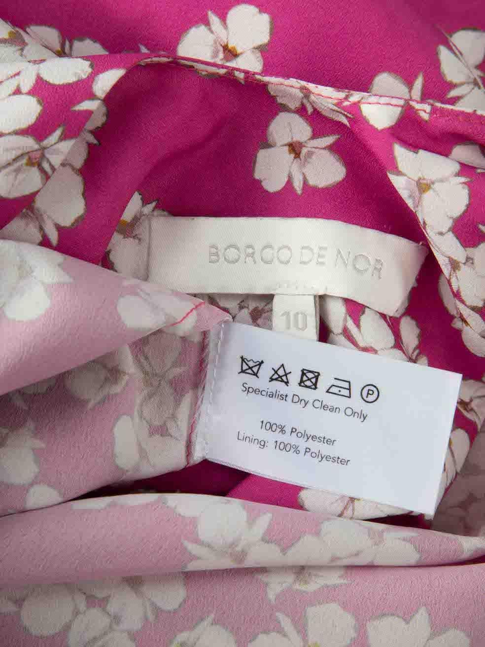 Borgo De Nor Pink Floral Midi Dress Size M For Sale 1