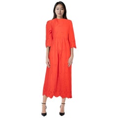 Borgo De Nor Red Broderie Detail Maxi Dress Size L