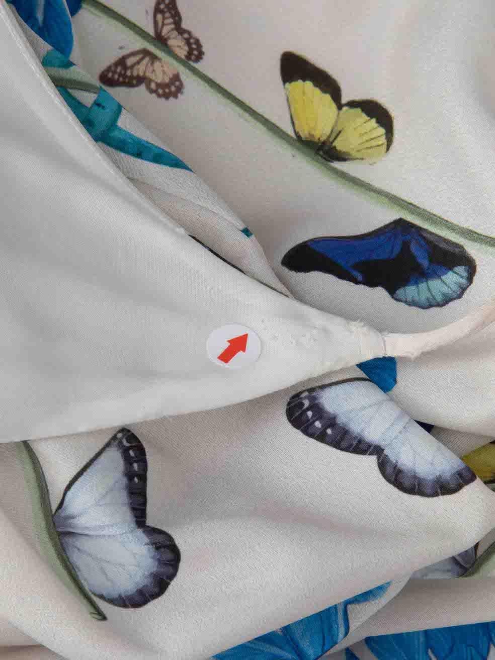 Borgo De Nor White Butterfly Floral Midi Dress Size S For Sale 1