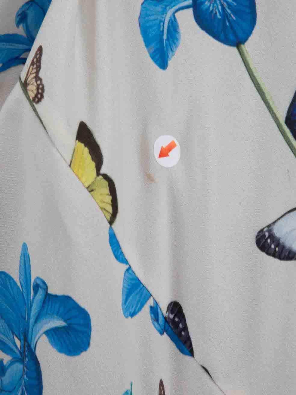 Borgo De Nor White Butterfly Floral Midi Dress Size S For Sale 4