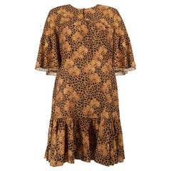 Borgo De Nor Women's Brown Leopard & Orchard Printed Mini Dress