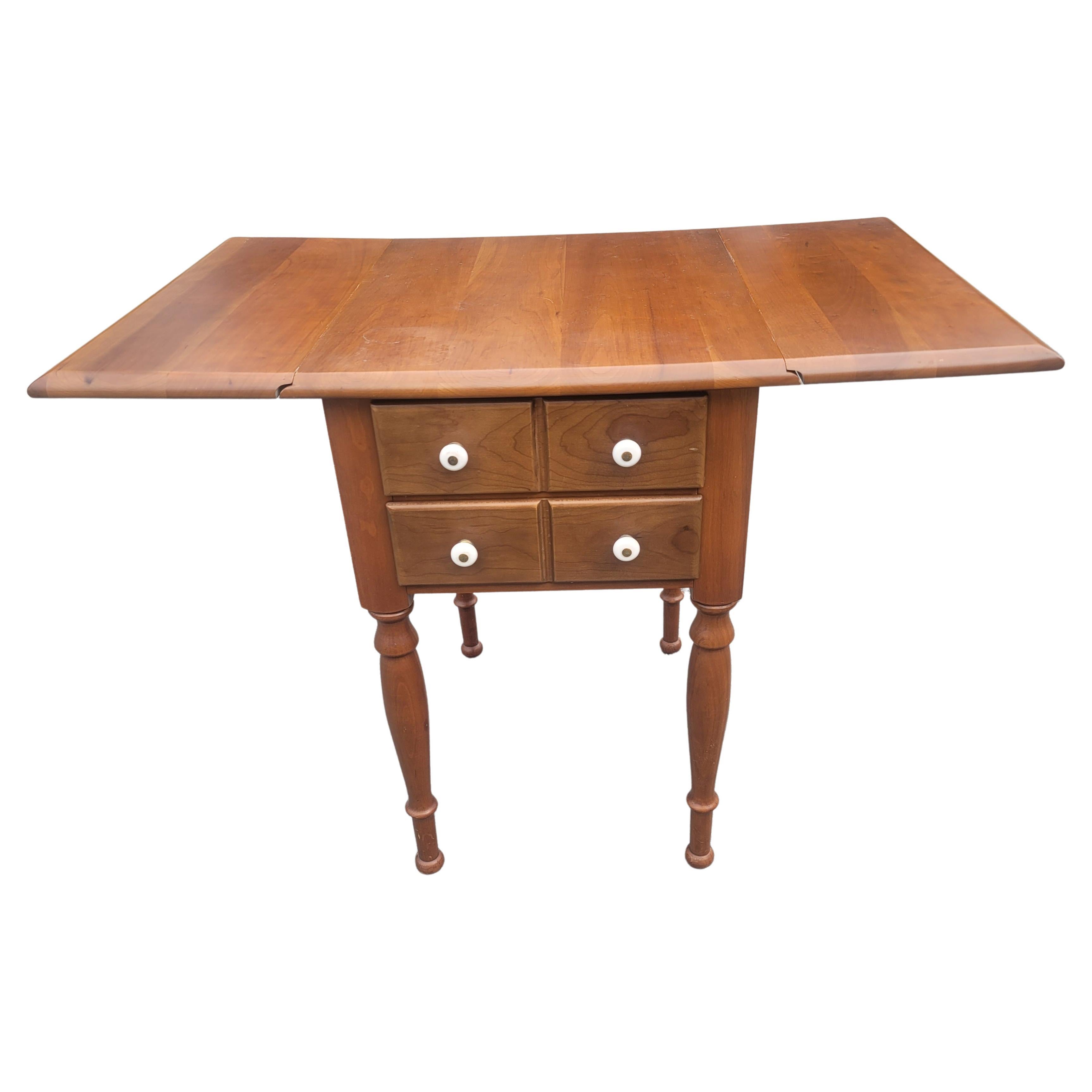 Boring Furniture Victorian Cherry Drop-Leaf Pembroke Tables, a Pair For Sale 1