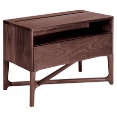 Boris 80 Walnut Night Stand, Contemporary Mexican Design by Juskani Alonso