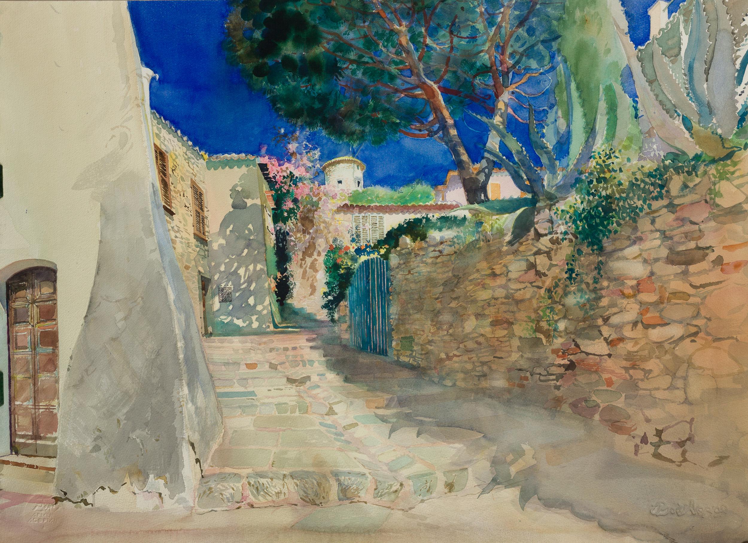 Strada tranquilla a Grimaud - Art di Boris Akopian